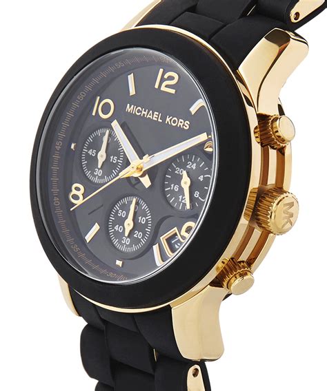 michael kors ladies watch black strap|Michael Kors silicone watch band.